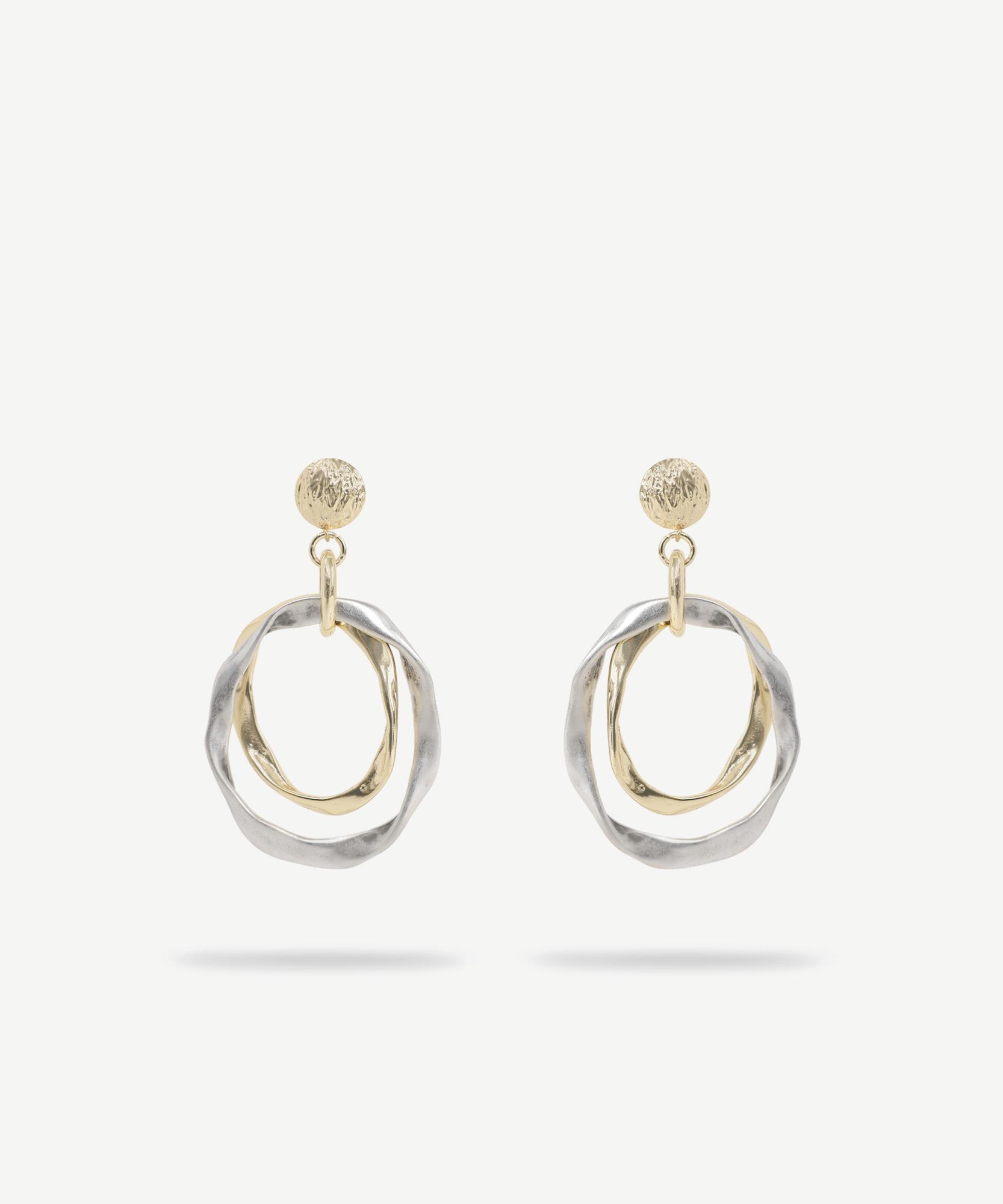  YARGICI İki Sıralı Ve Doku Detaylı Halka Küpe