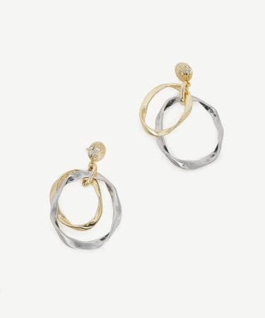  YARGICI İki Sıralı Ve Doku Detaylı Halka Küpe