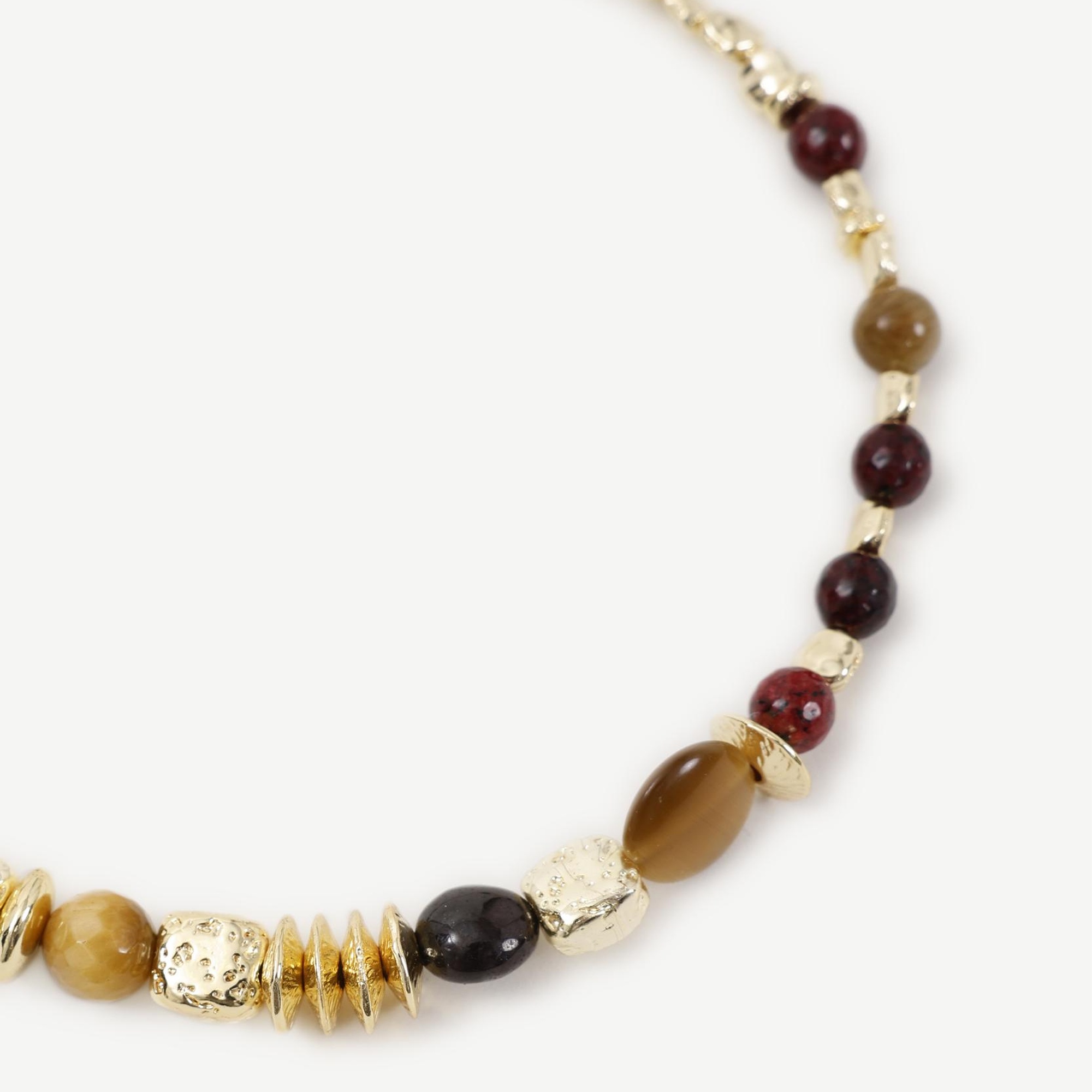 YARGICI Doğal Taş Ve Gold Detaylı Kolye