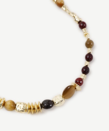  YARGICI Doğal Taş Ve Gold Detaylı Kolye