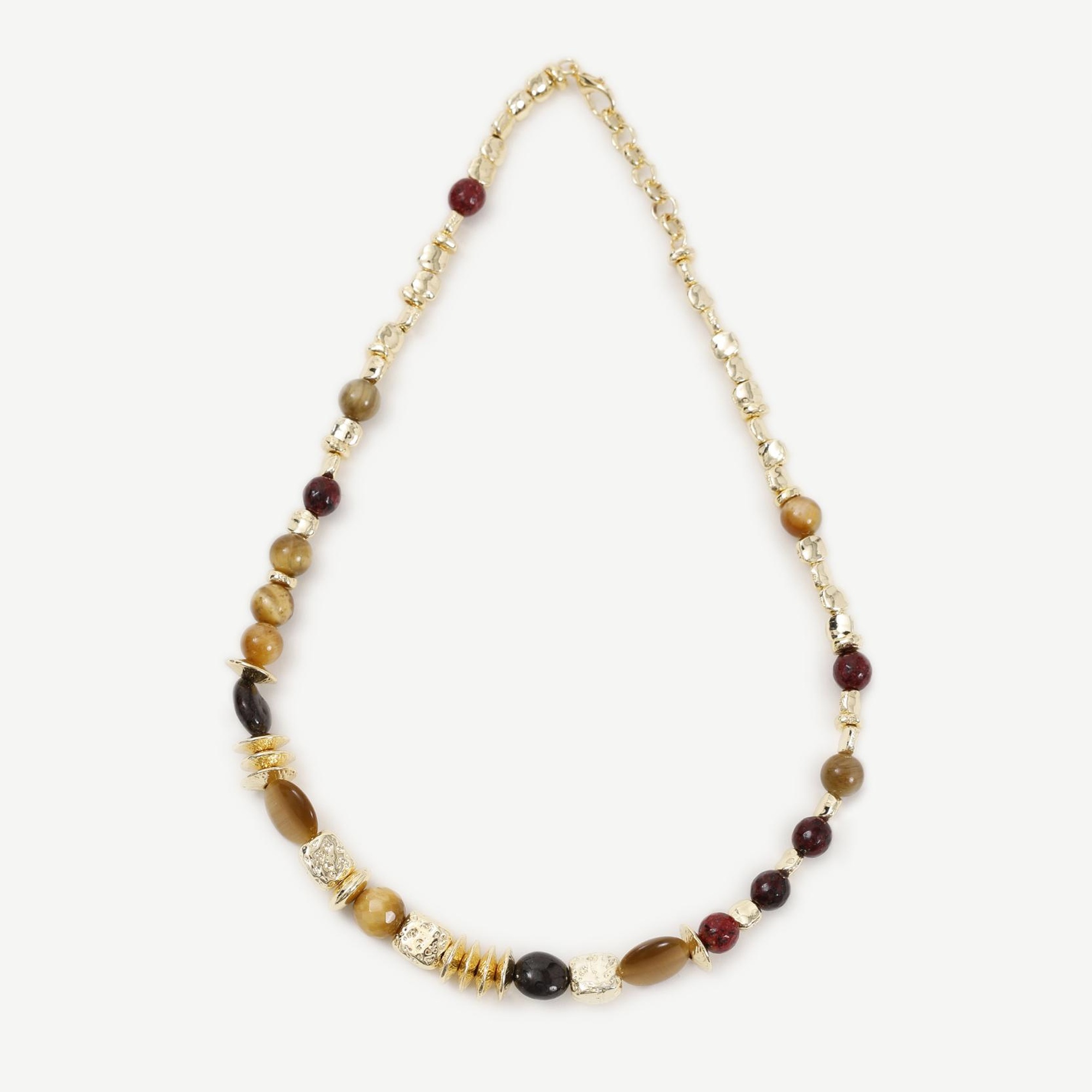 YARGICI Doğal Taş Ve Gold Detaylı Kolye