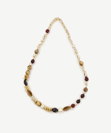  YARGICI Doğal Taş Ve Gold Detaylı Kolye