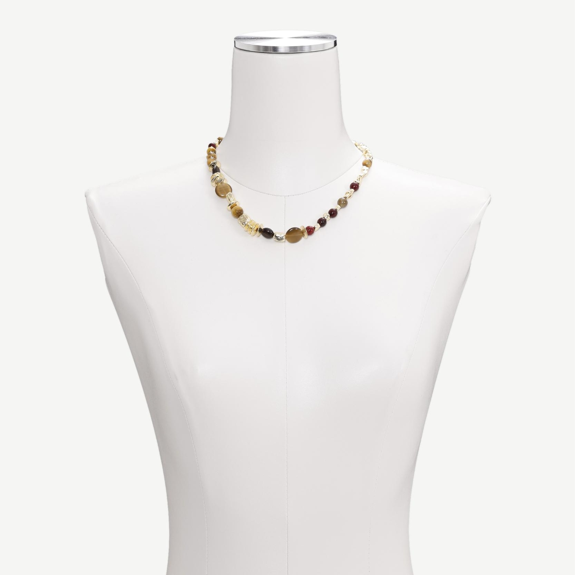 YARGICI Doğal Taş Ve Gold Detaylı Kolye