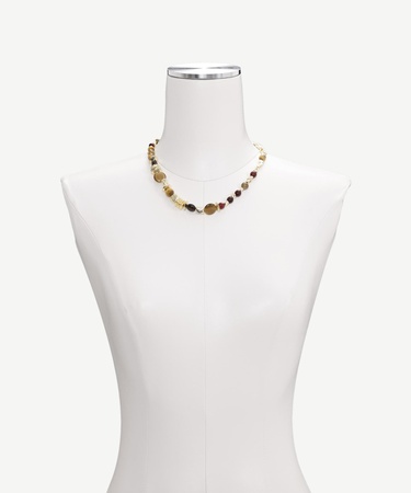  YARGICI Doğal Taş Ve Gold Detaylı Kolye