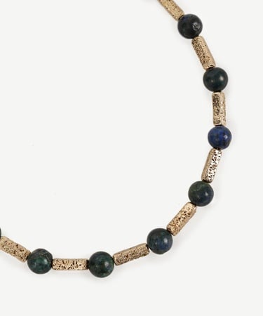  YARGICI Lav Taşı Ve Azurit Sıralı Kolye