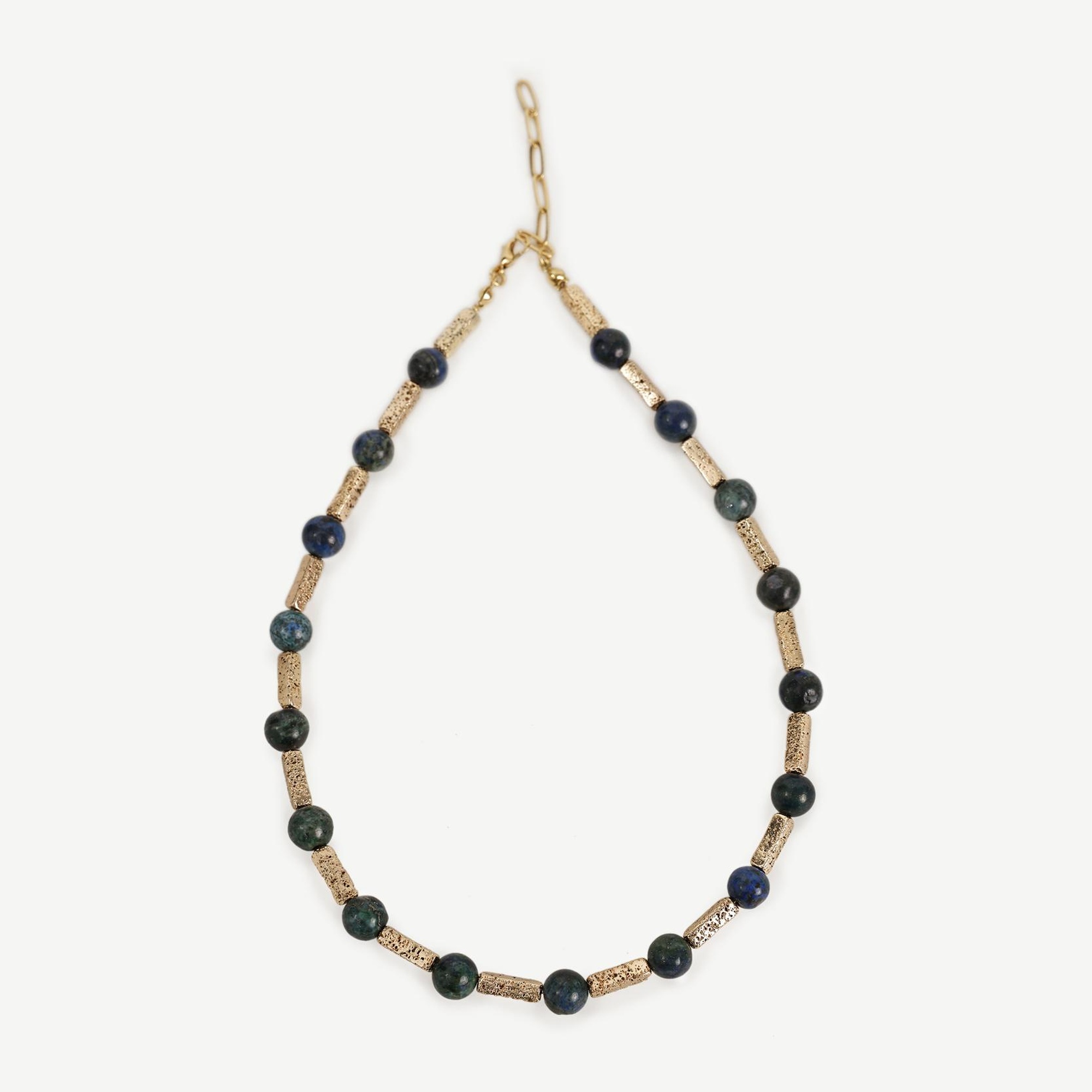 YARGICI Lav Taşı Ve Azurit Sıralı Kolye