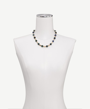  YARGICI Lav Taşı Ve Azurit Sıralı Kolye