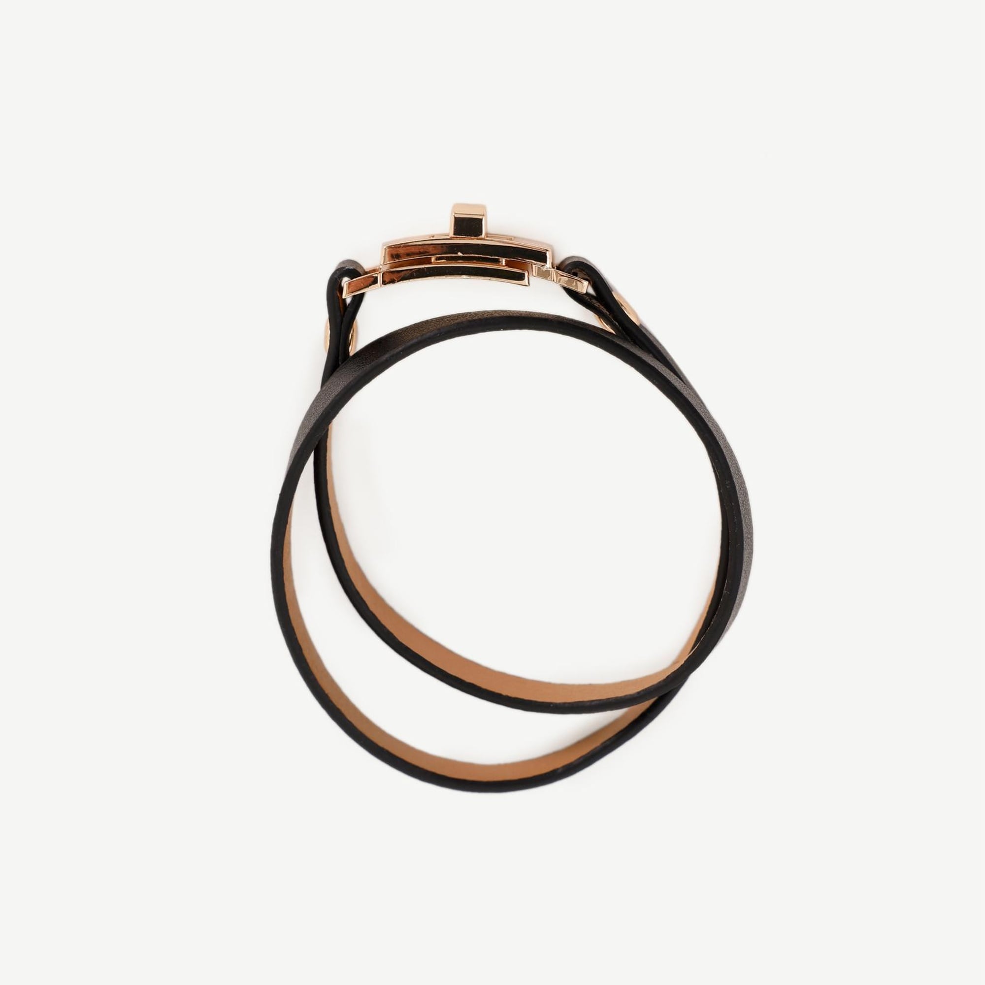 YARGICI Kilit Detaylı Deri Bileklik