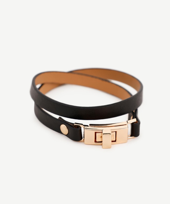  YARGICI Kilit Detaylı Deri Bileklik