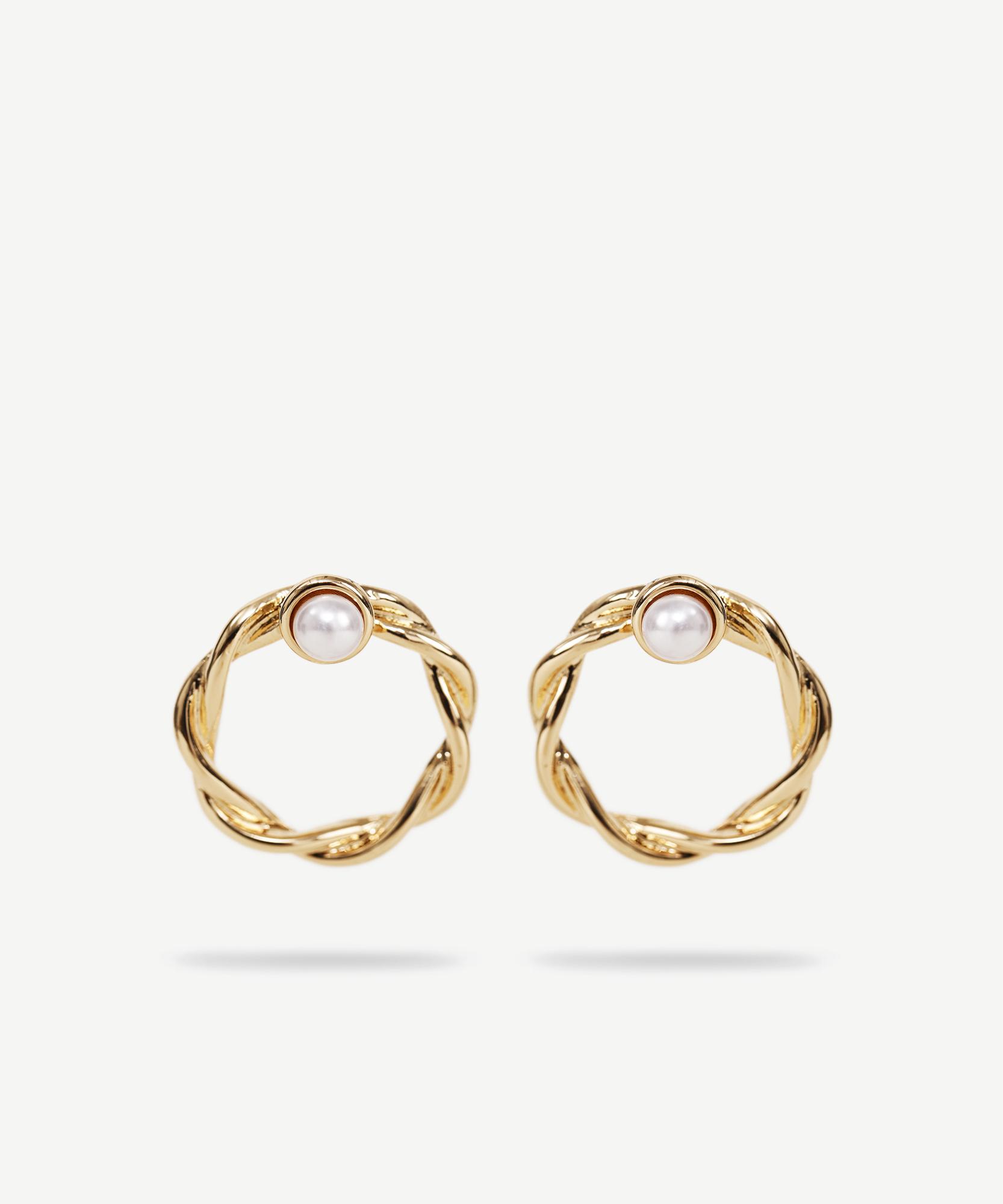  YARGICI Yapay İnci Detaylı Halka Küpe