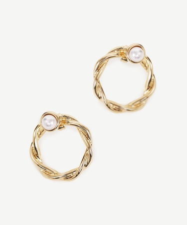  YARGICI Yapay İnci Detaylı Halka Küpe