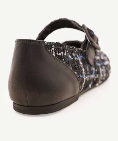  YARGICI Deri Detaylı Kumaş Babet