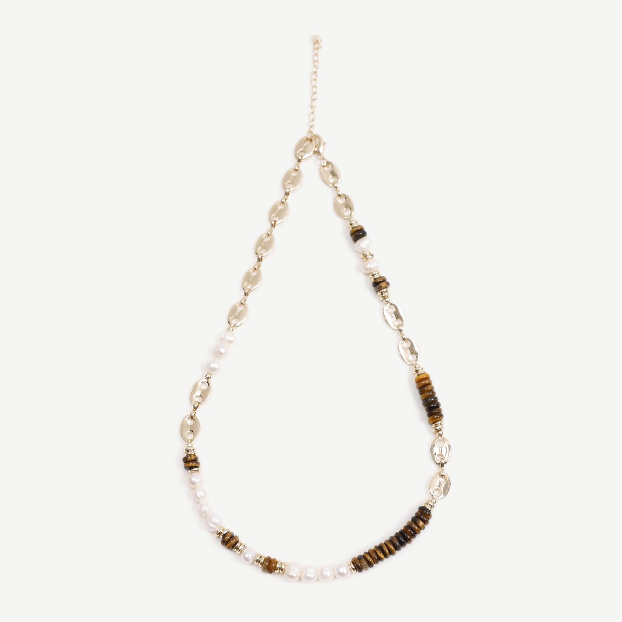 YARGICI İnci Ve Dokulu Metal Detaylı Kolye