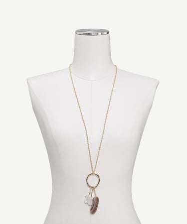  YARGICI Akrilik Ve Akik Taş Uçlu Kolye