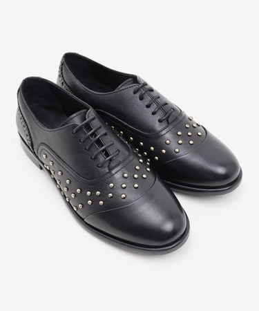  YARGICI Kanca Detaylı Bağlı Deri Ayakkabı