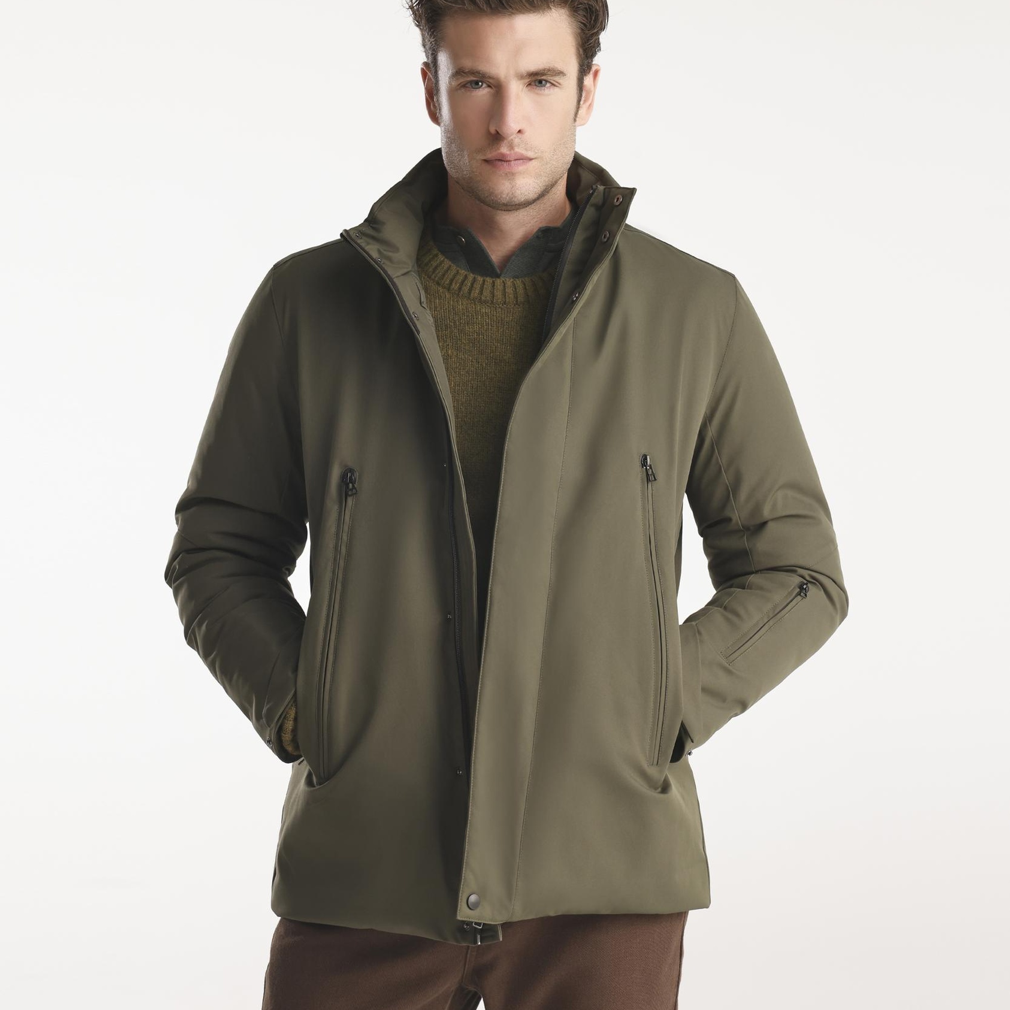 YARGICI Fermuar Detaylı Erkek Mont