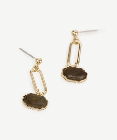  YARGICI Doğal Taş İçerikli Gold Küpe