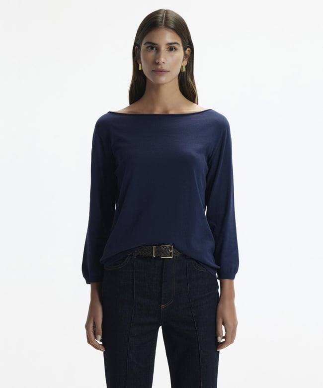  YARGICI Kayık Yaka 3/4 Triko