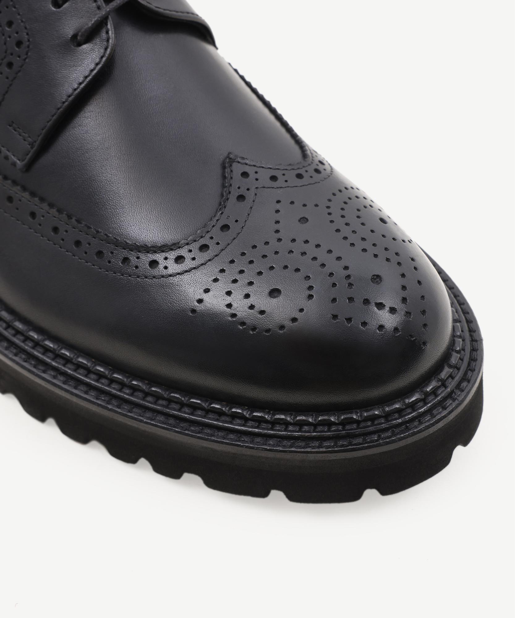 Yargıcı Yargıcı Siyah YARGICI Zımba Detaylı Deri Bağlı Ayakkabı FashFed'de! Siyah - 3. görsel