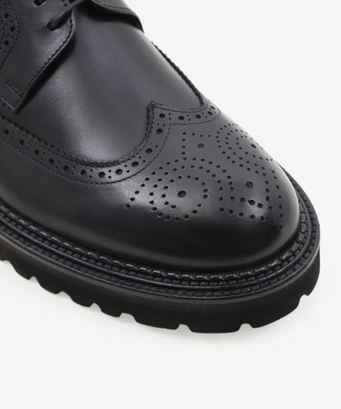  YARGICI Zımba Detaylı Deri Bağlı Ayakkabı