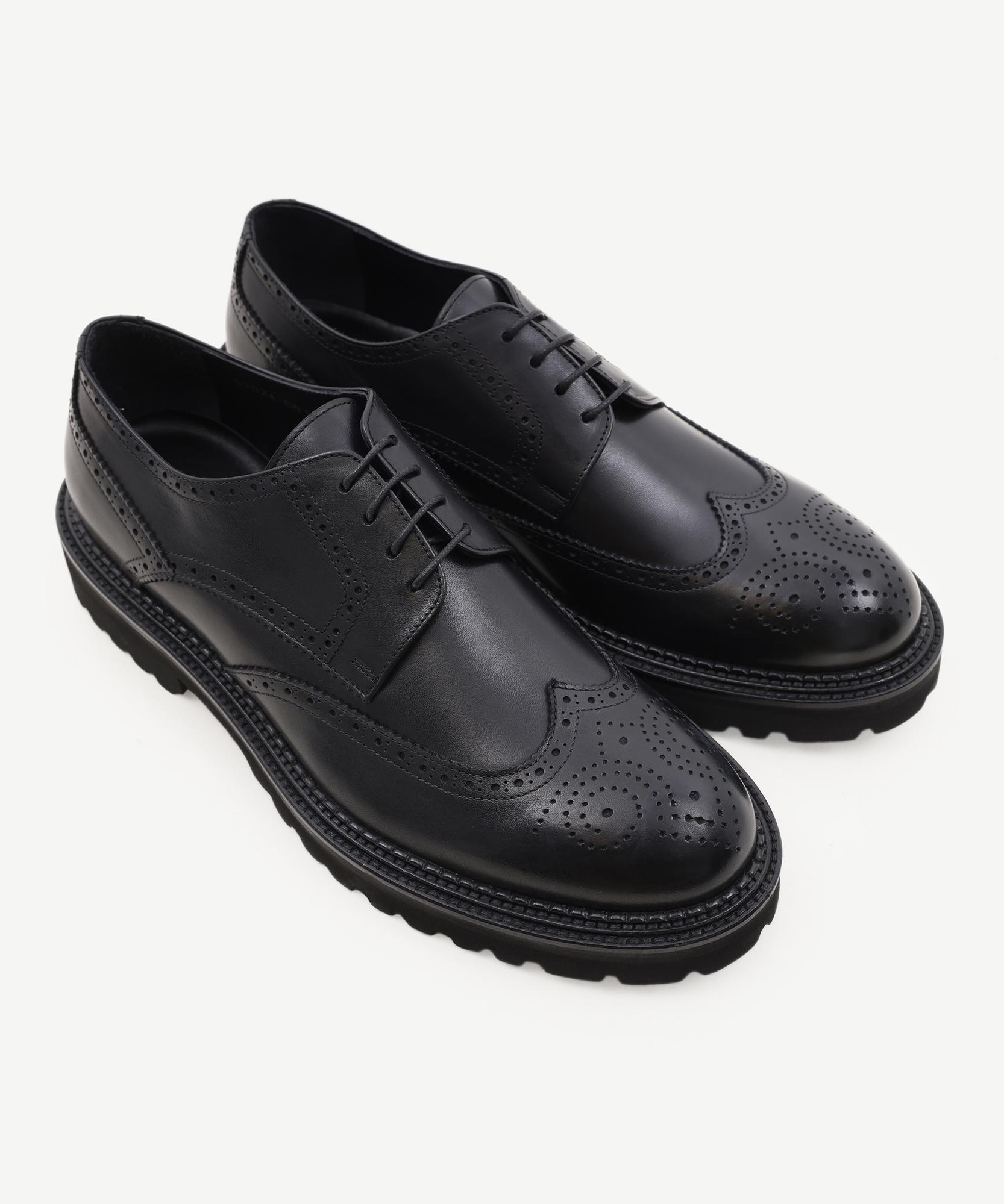 Yargıcı Yargıcı Siyah YARGICI Zımba Detaylı Deri Bağlı Ayakkabı FashFed'de! Siyah - 5. görsel