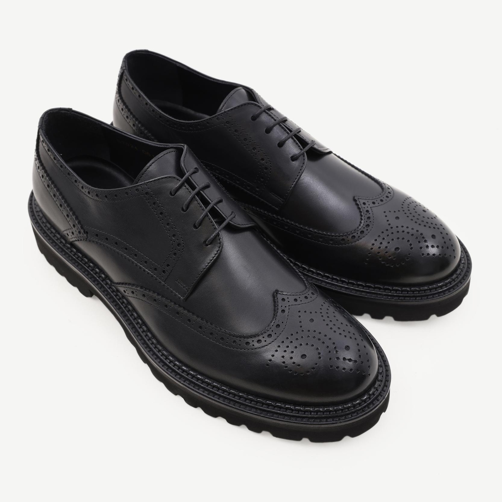 YARGICI Zımba Detaylı Deri Bağlı Ayakkabı