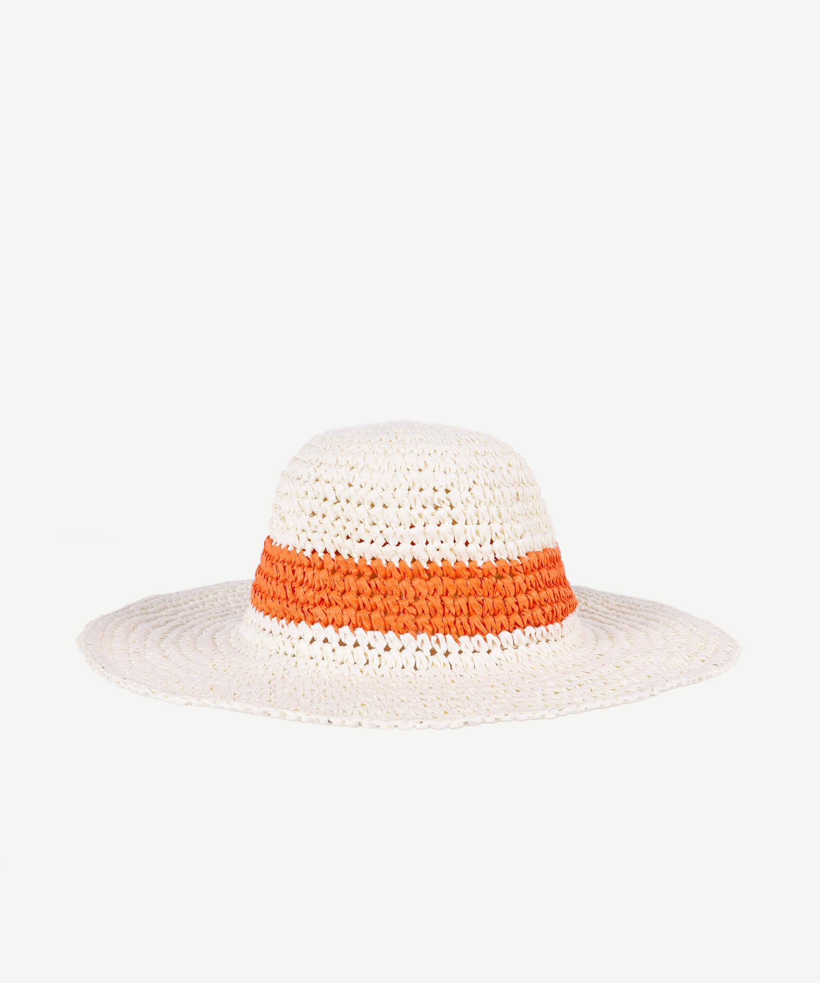  YARGICI Turuncu Detaylı Hasır Şapka