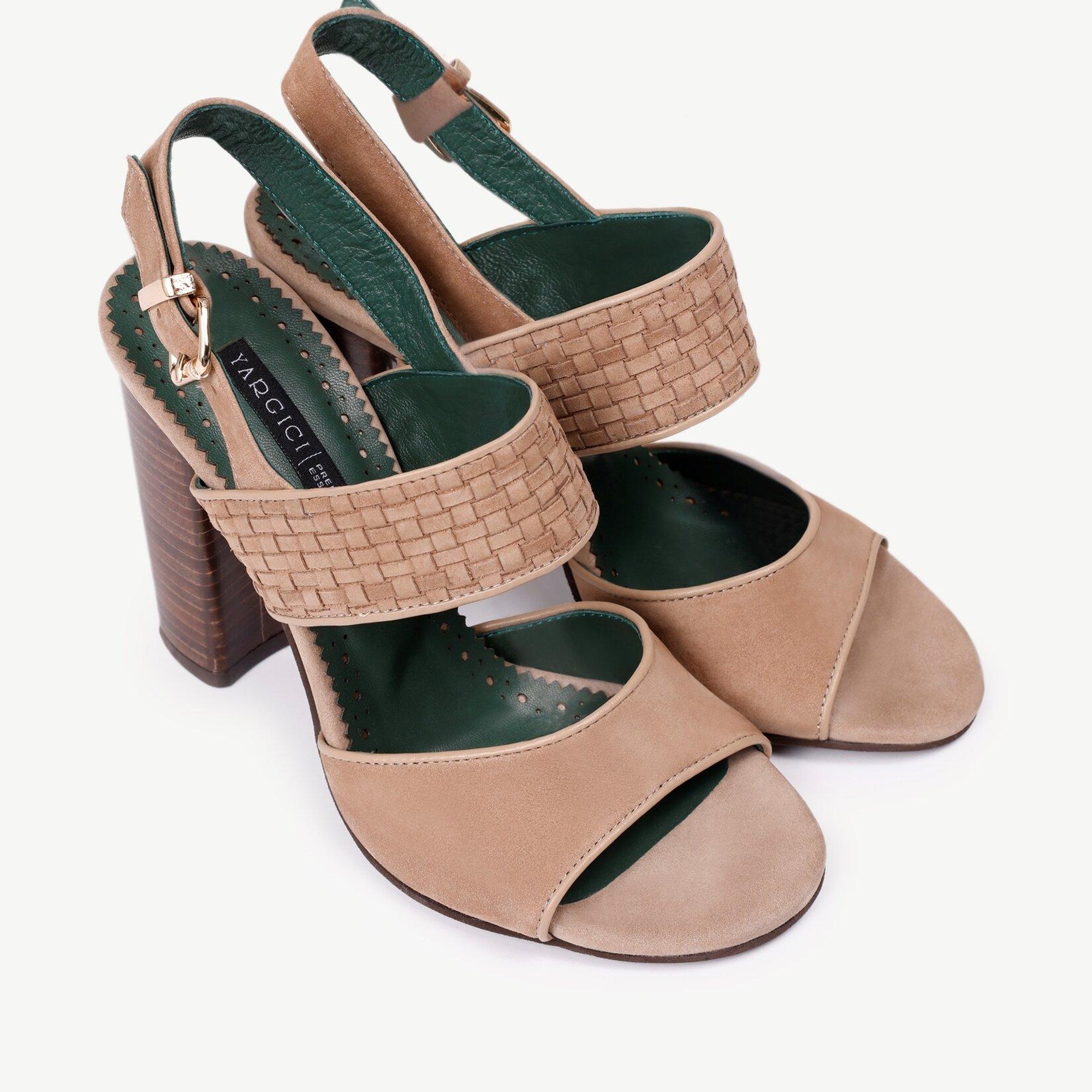 YARGICI Kösele Kaplama Yumuşak Deri Topuklu Ayakkabı