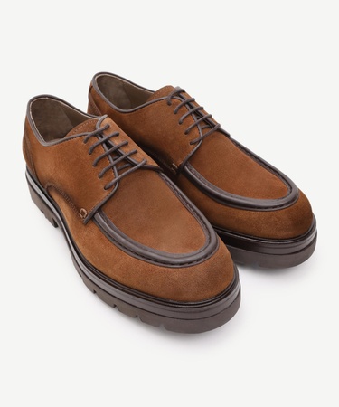  YARGICI Retro Görünümlü Bağlı Deri Ayakkabı