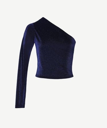  YARGICI Simli Tek Omuz T-Shırt