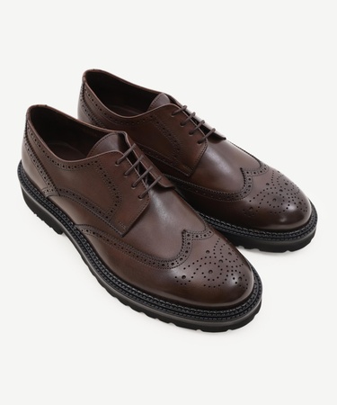  YARGICI Zımba Detaylı Deri Bağlı Ayakkabı