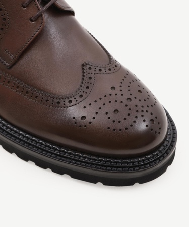  YARGICI Zımba Detaylı Deri Bağlı Ayakkabı