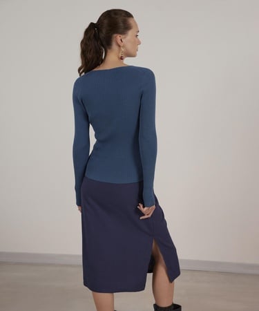  YARGICI V Yakalı Dikişsiz Triko