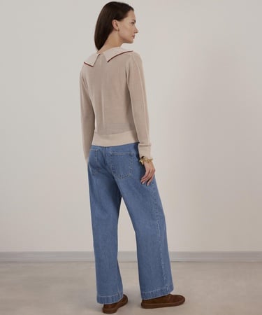  YARGICI Kemer Detaylı Denim Pantolon