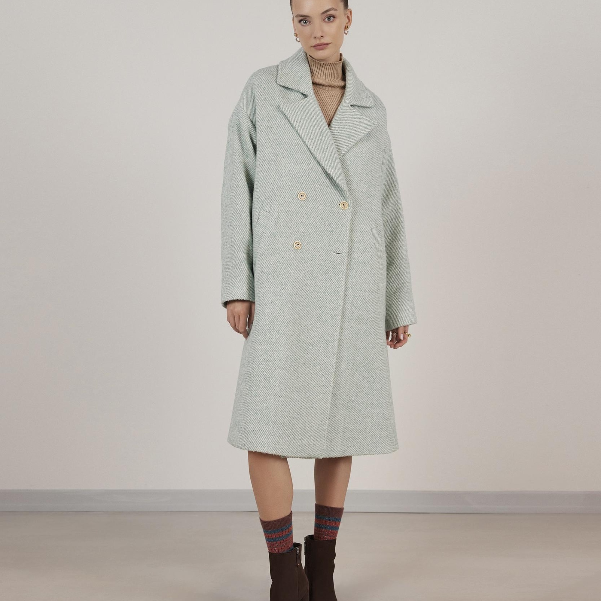 YARGICI Yırtmaç Detaylı Palto