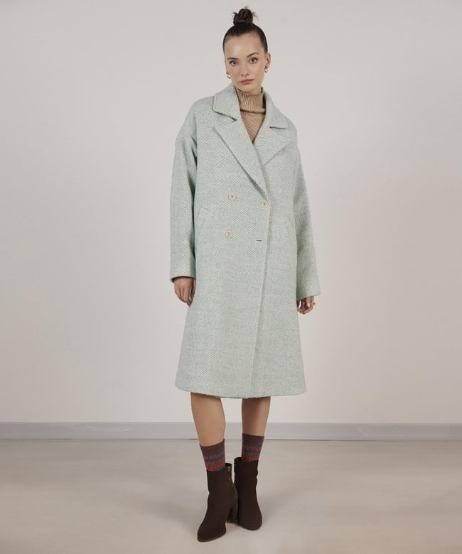  YARGICI Yırtmaç Detaylı Palto