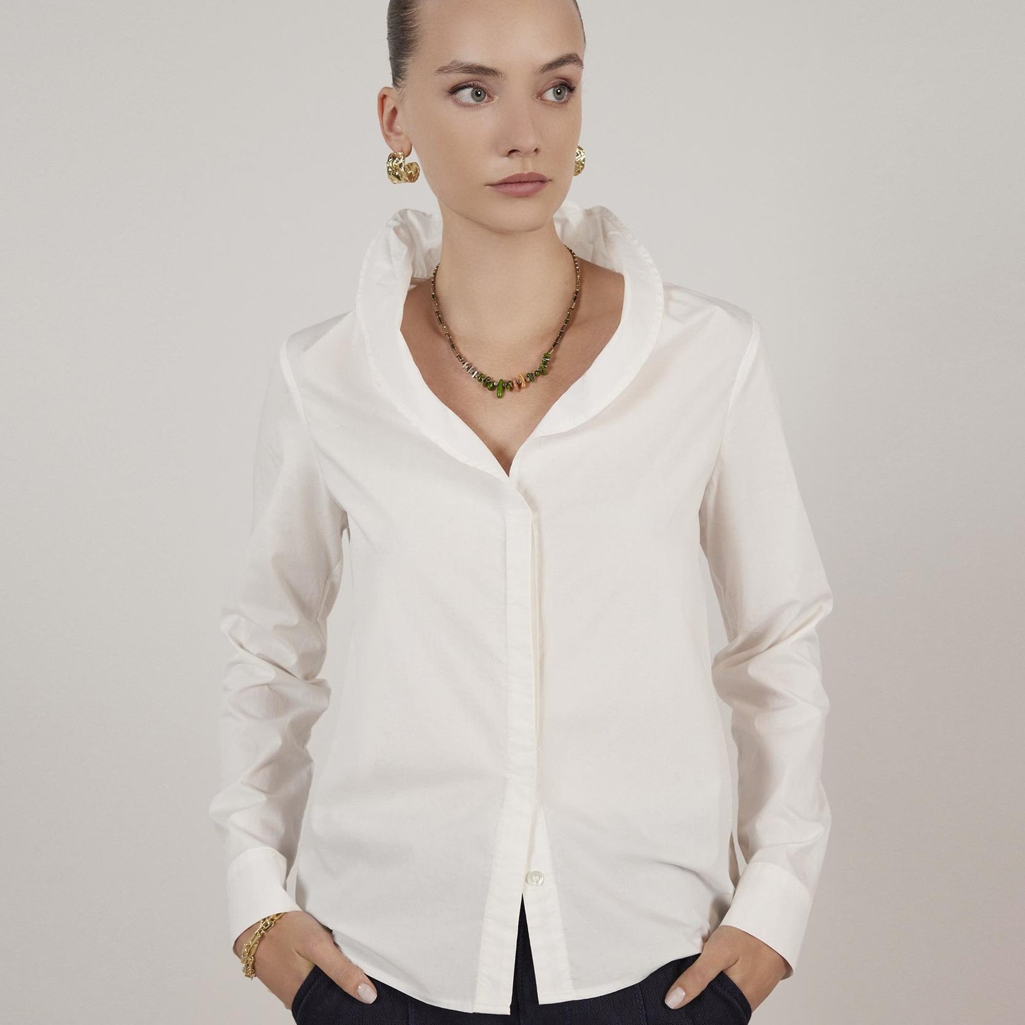 YARGICI Fırfır Yaka Gömlek