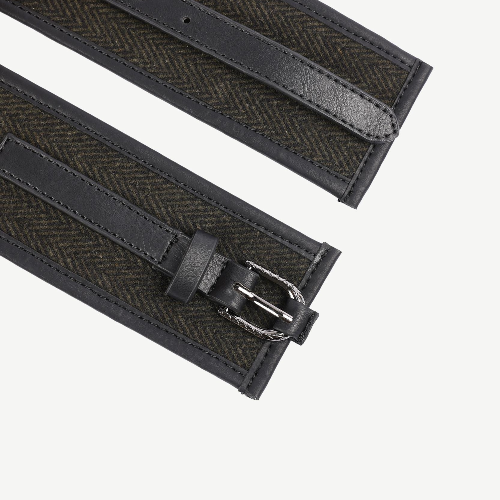 YARGICI Retro Kumaş Detaylı Kalın Kemer