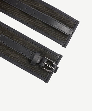  YARGICI Retro Kumaş Detaylı Kalın Kemer