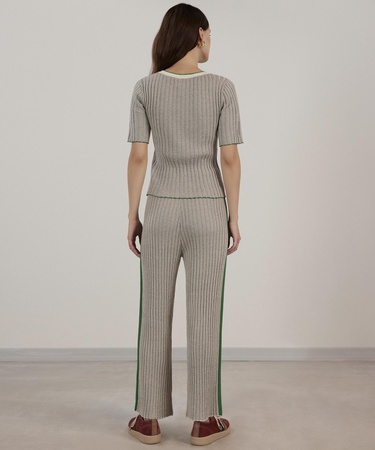  YARGICI Kontrast Detaylı Triko Pantolon