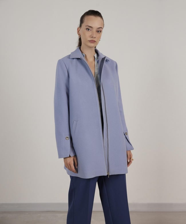  YARGICI Fermuar Detaylı Palto