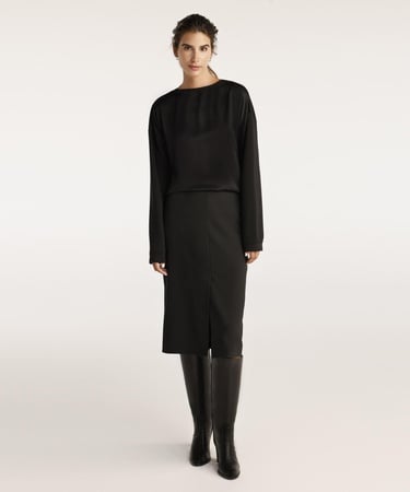  YARGICI Yırtmaç Detaylı Kalem Etek