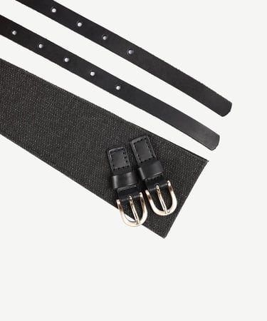  YARGICI Deri Kanvas Karışımı Asimetrik Kemer