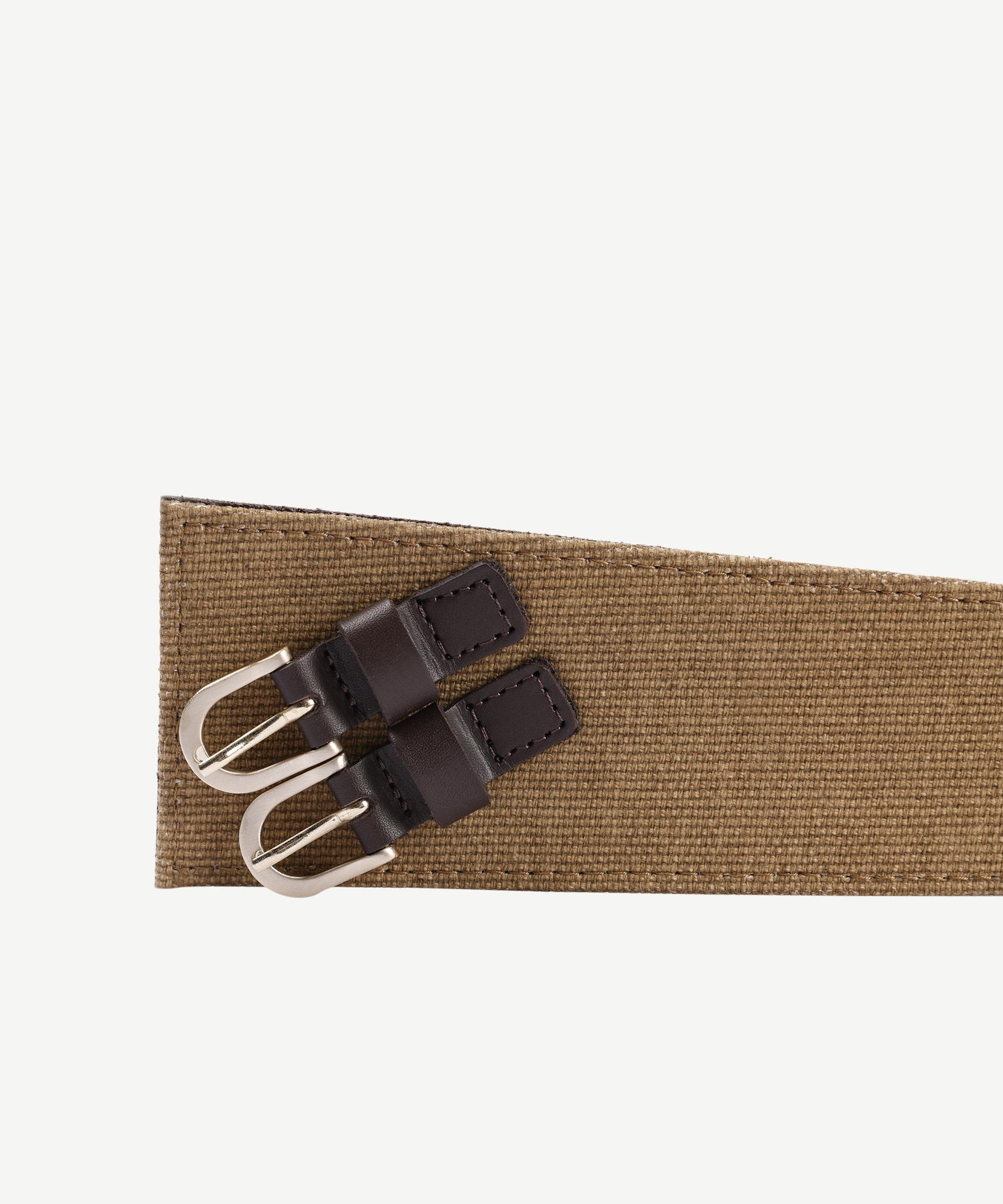  YARGICI Deri Kanvas Karışımı Asimetrik Kemer