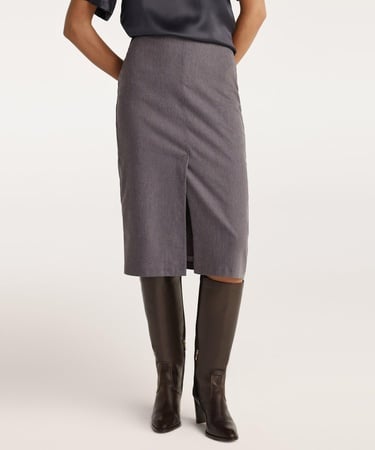  YARGICI Yırtmaç Detaylı Kalem Etek