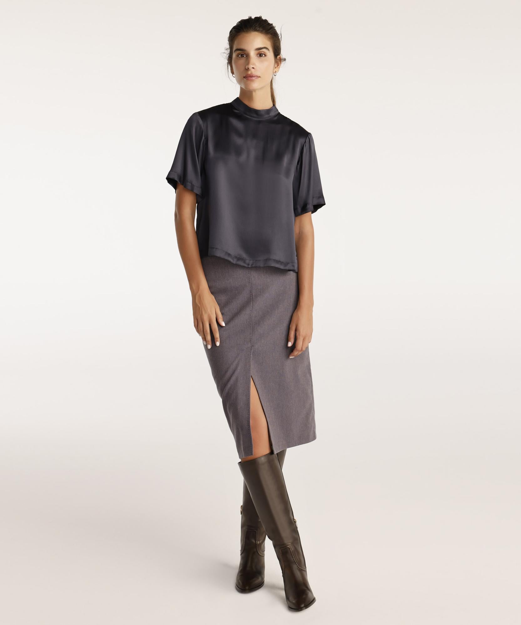  YARGICI Yırtmaç Detaylı Kalem Etek