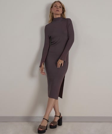  YARGICI Dik Yaka Triko Elbise