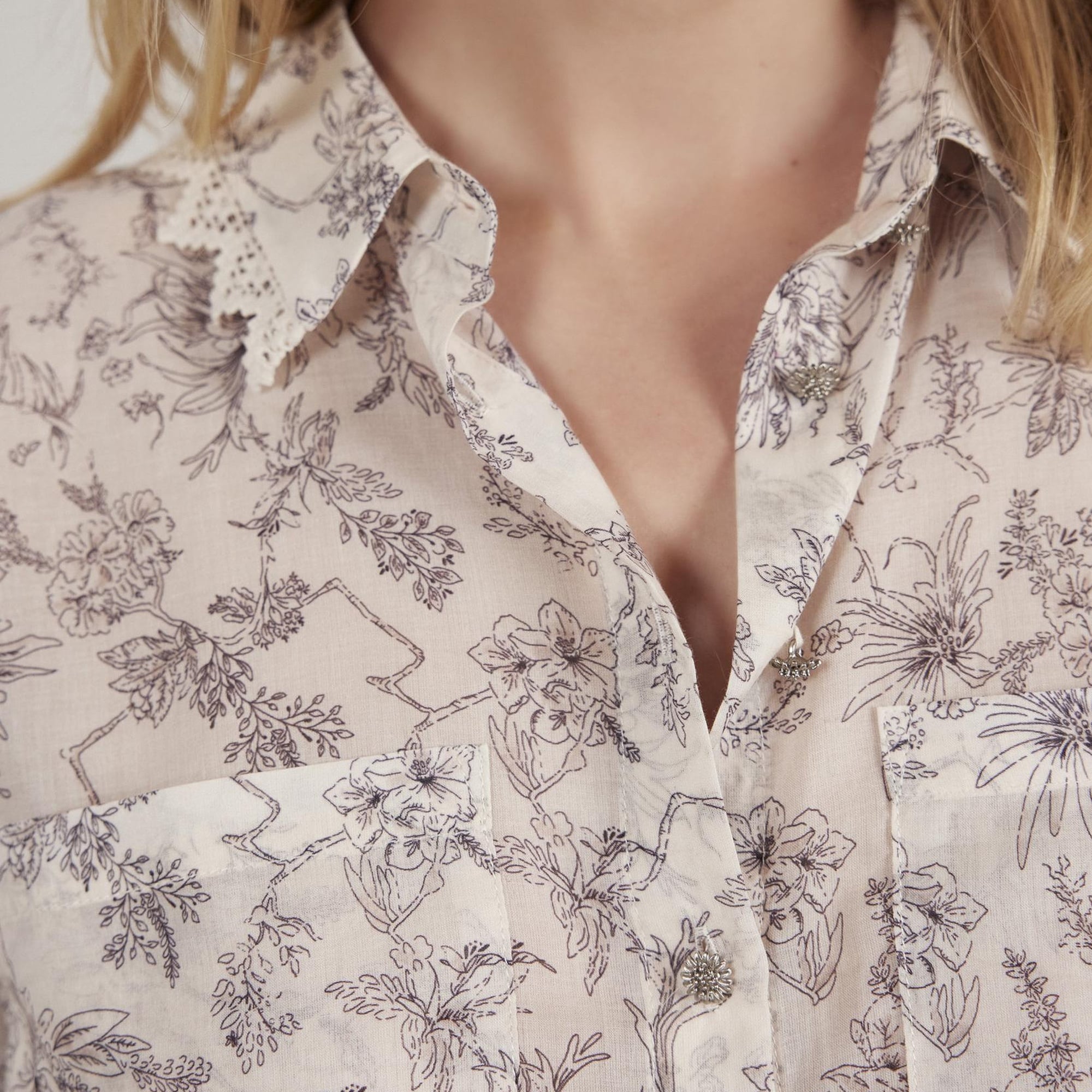 YARGICI Dantel Detaylı Gömlek