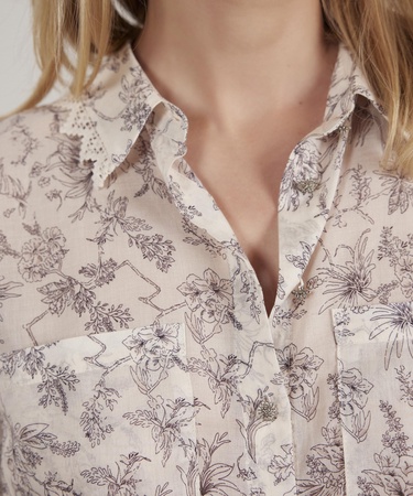  YARGICI Dantel Detaylı Gömlek