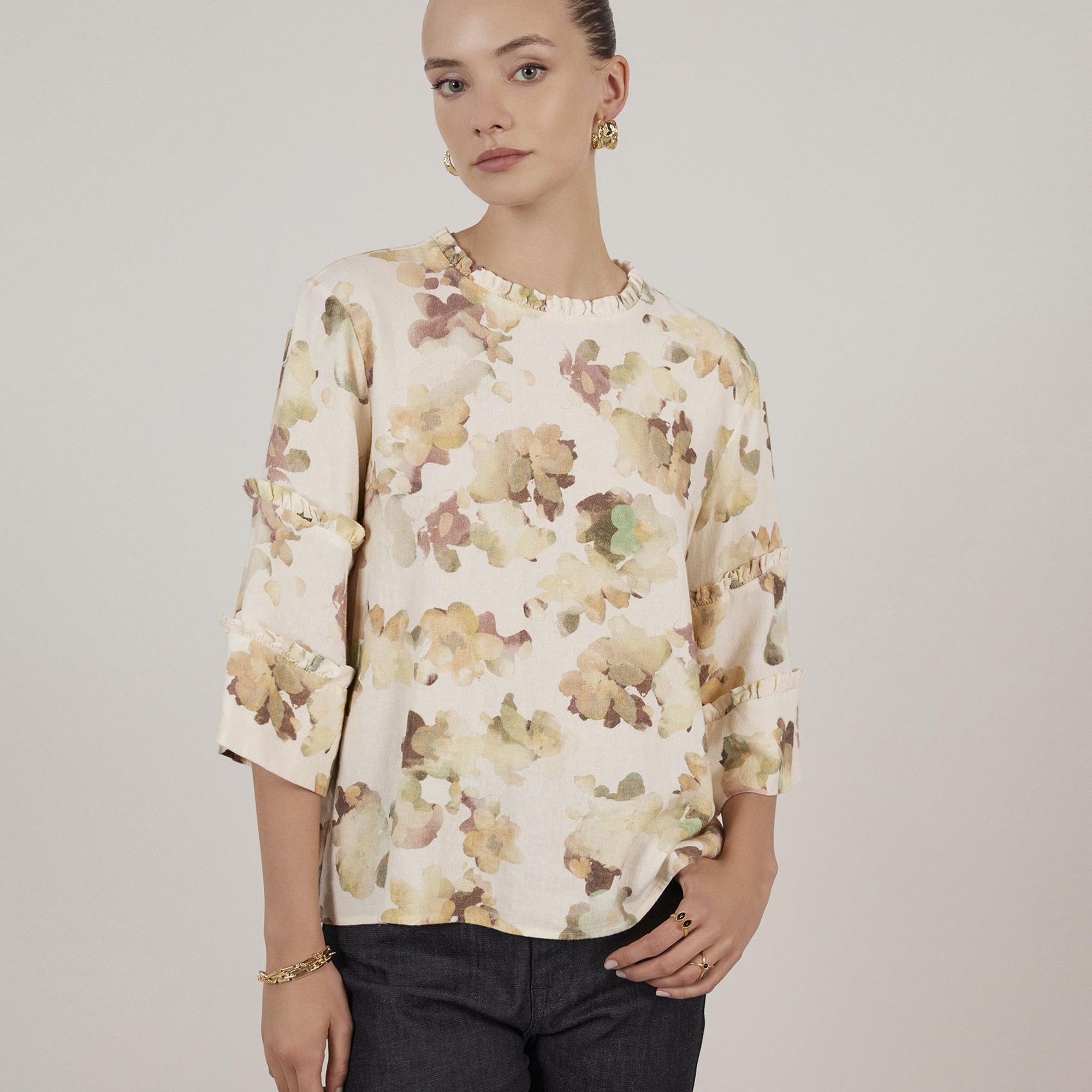 YARGICI 3/4 Kol Detaylı  Bluz